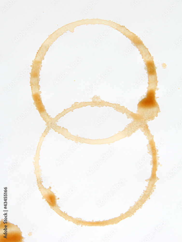 Coffee stains isolated on white Coffee stains isolated on white
