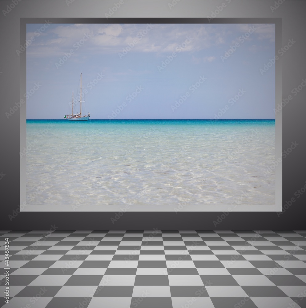 Obraz premium the sea inside a window