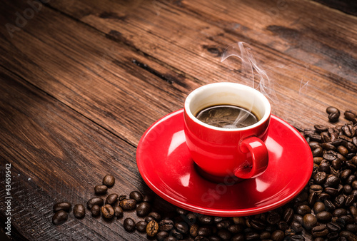 Fototapeta Naklejka Na Ścianę i Meble -  Hot coffee - caffè caldo