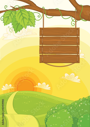 Sign board with yellow background vector illustration