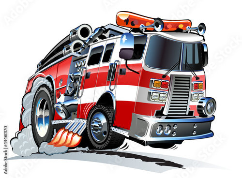 Vector cartoon firetruck