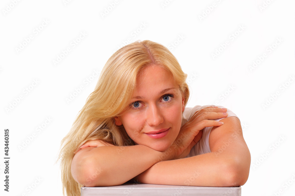 Attractive blonde young woman in the studio Attractive blonde young woman in the studio