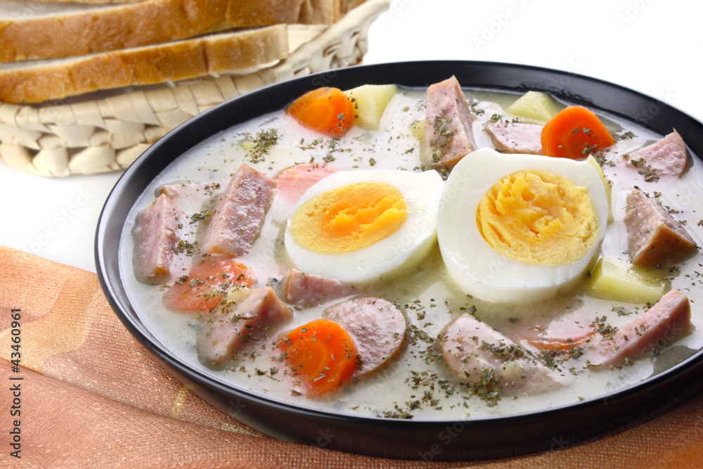 Delicious sour soup with egg