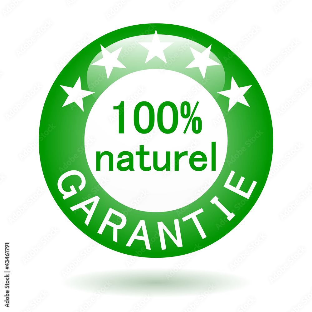 Bouton icône garantie 100% naturel