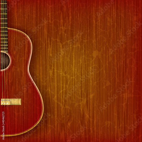 acoustic guitar on abstract grunge background