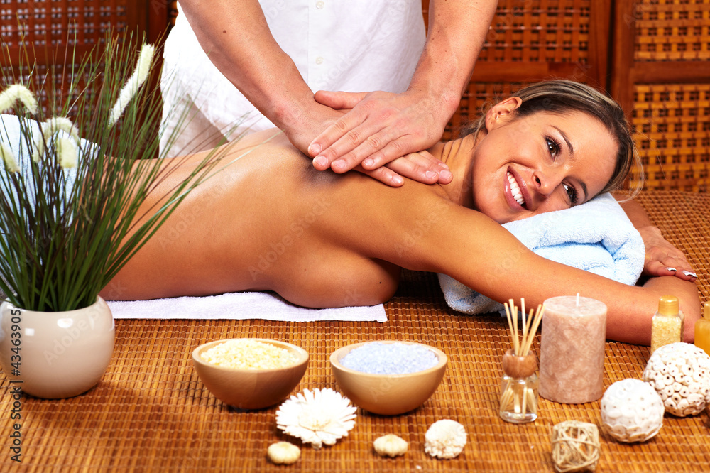 Young woman in Spa massage salon. Young woman in Spa massage salon.
