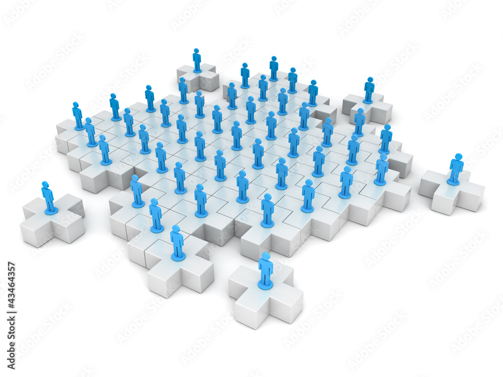Social network plus concept on white background