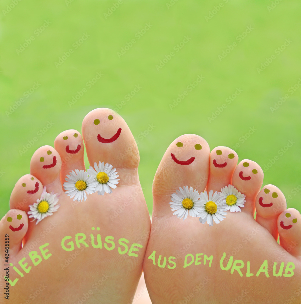 Fototapeta premium Liebe Grüsse aus dem Urlaub