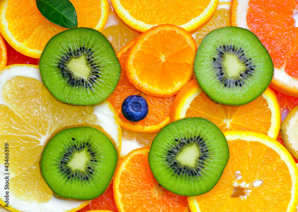 Fresh sliced fruits