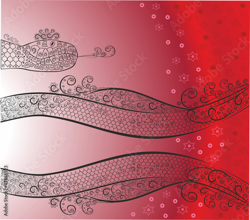Christmas background with a snake
