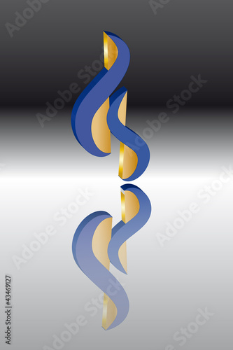 Logo Flamme blau 3d