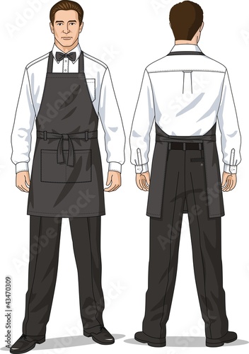 The waiter in an apron