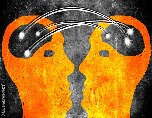 Tableau sur toile brain storming concept illustration
