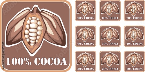 Cocoa seal with percentages from 10 to 100