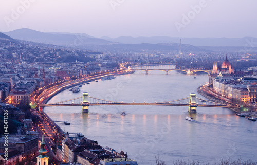 view of Budapest at night  Hungary