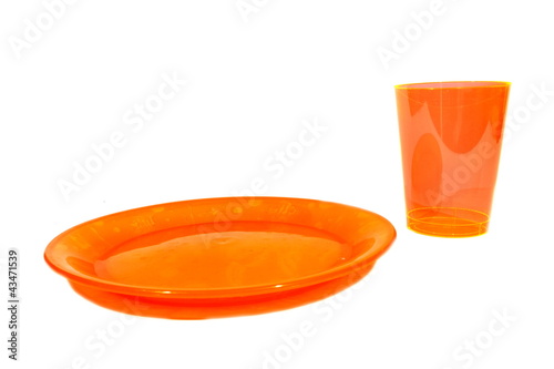 Orange Plate and Cup