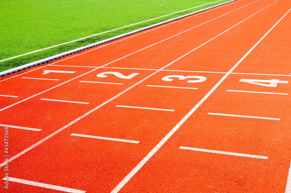 The finish line in a sprint race