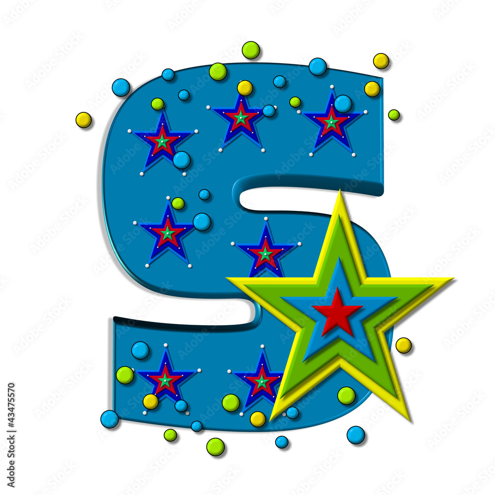 Fototapeta premium Alphabet Planets in Space F
