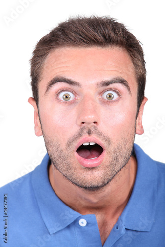 portrait of a surprised man