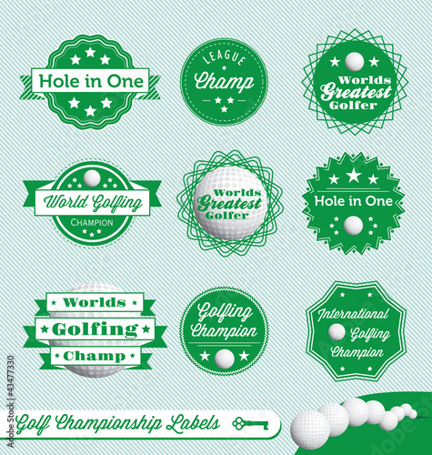 Foto Vector Set: Golfing Champion Labels