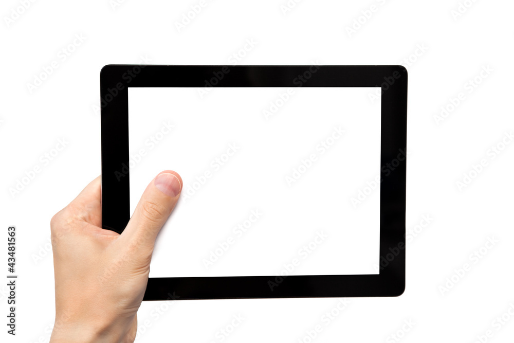 man hand holding a tablet man hand holding a tablet