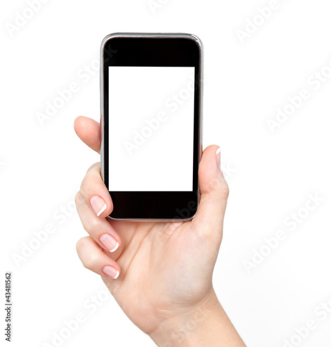 woman hand holding the phone