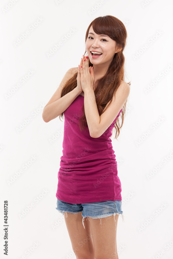 Beautiful young Asian Lady isolated on white background. Beautiful young Asian Lady isolated on white background.