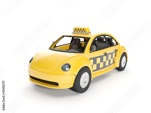 3d illustration: Sign a taxi, call a taxi