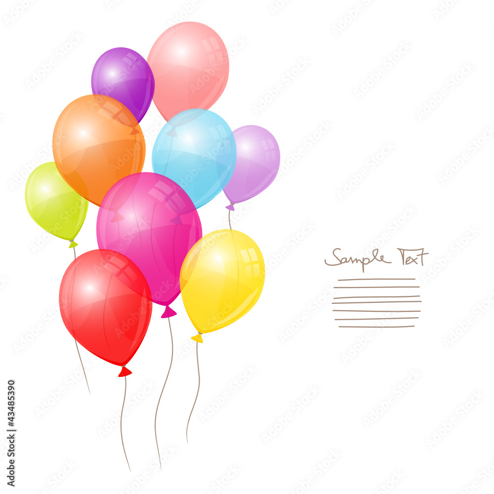 Birthday Card Colorful Balloons