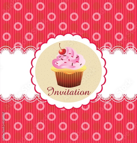 Cute cupcake invitation background