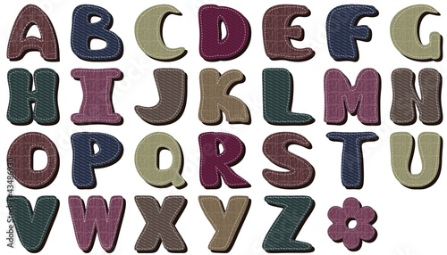 different texture alphabet scrapbook