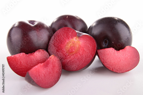 isolated red plum