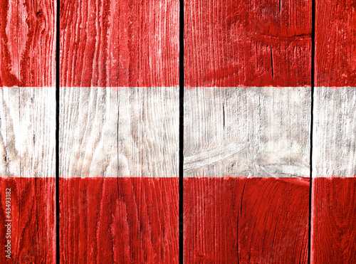Flag of Austria painted on old wooden background #43493182