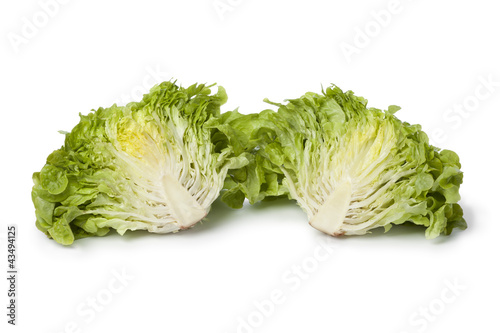 Inside of fresh green oak leaf lettuce