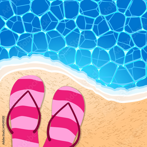 Flip-flops by the seaside