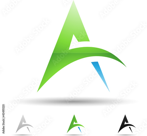 Vector illustration of abstract icons of letter A - Set 4