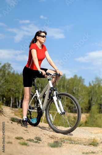 beautiful woman bicyclist