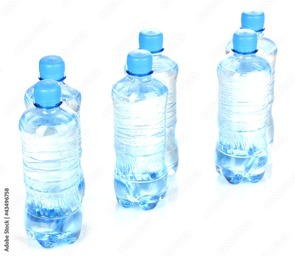 plastic bottles of water isolated on white plastic bottles of water isolated on white