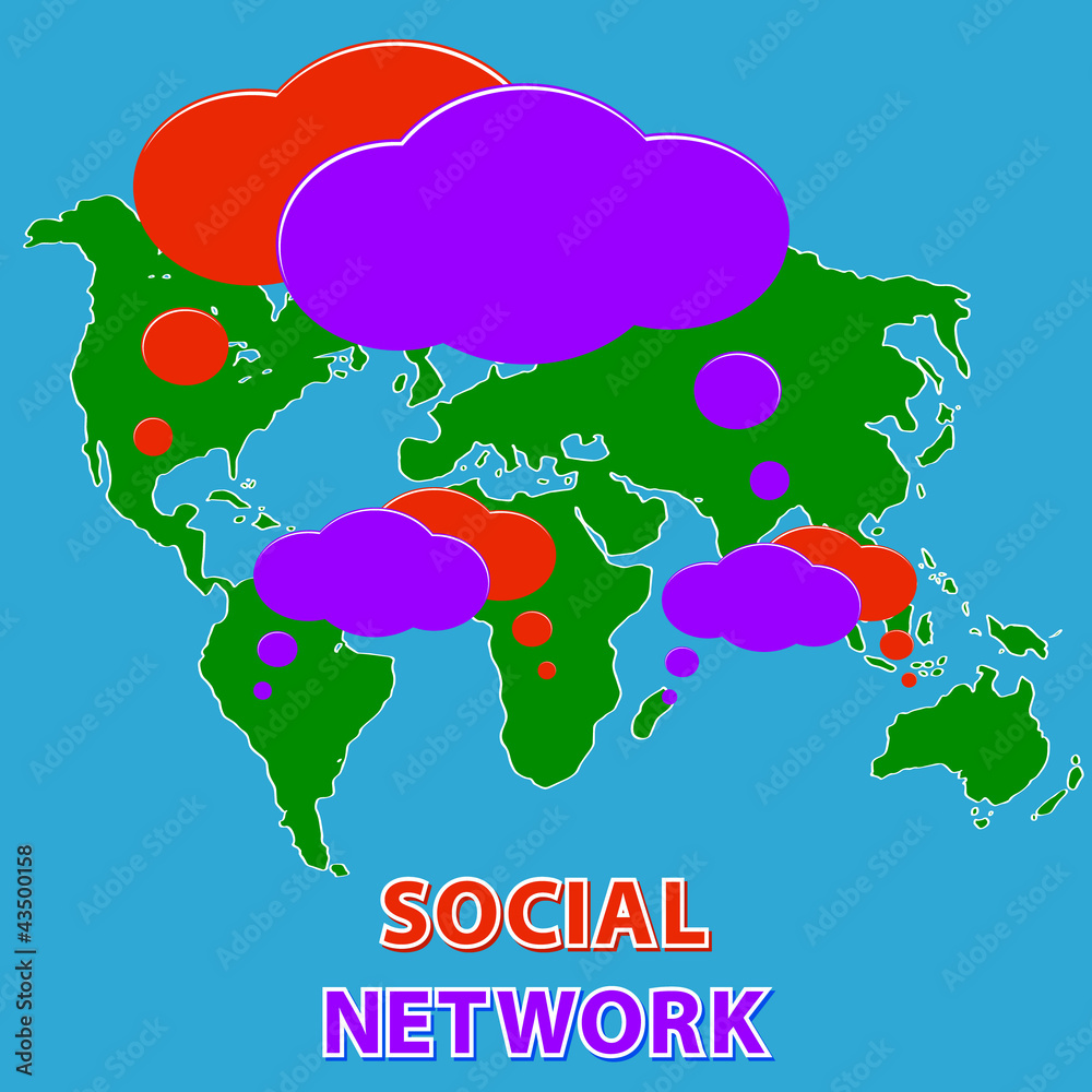 Naklejka premium Social media network