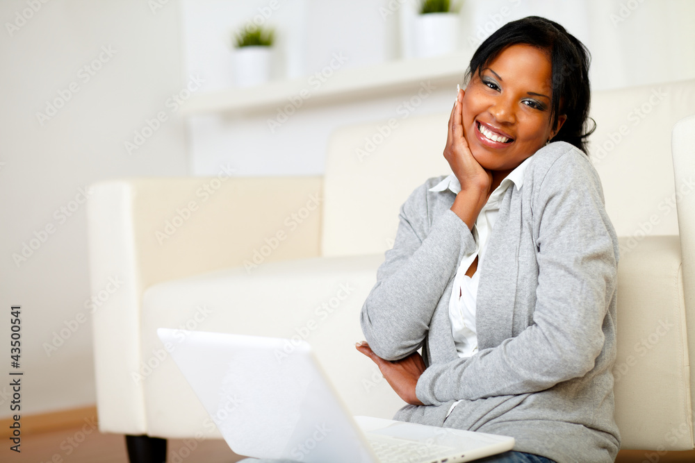 Cute black woman smiling at you Cute black woman smiling at you