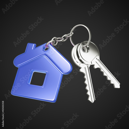 key with blue key chain