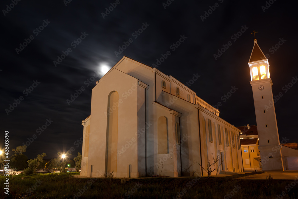 Moon over the church