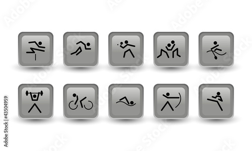 Sports icon set in black