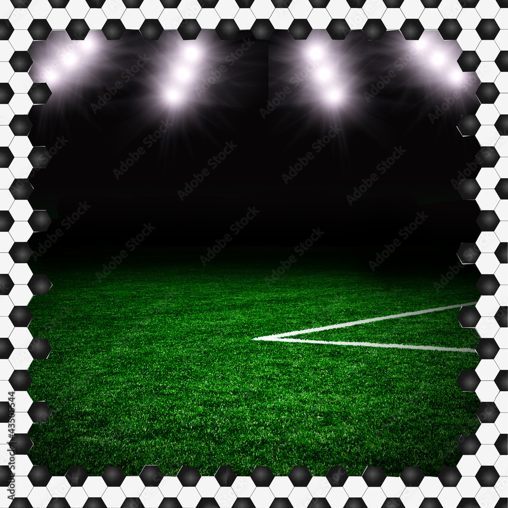 Soccer field textured background on the green field