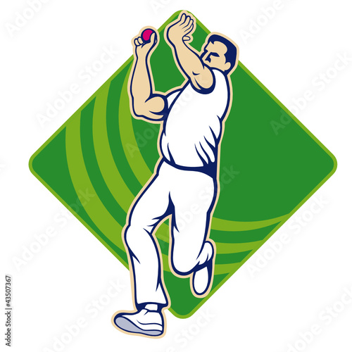Cricket Bowler Bowling Ball Front