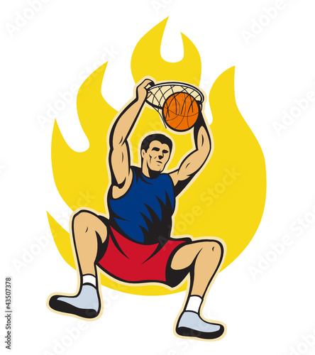 Basketball Player Dunking Ball