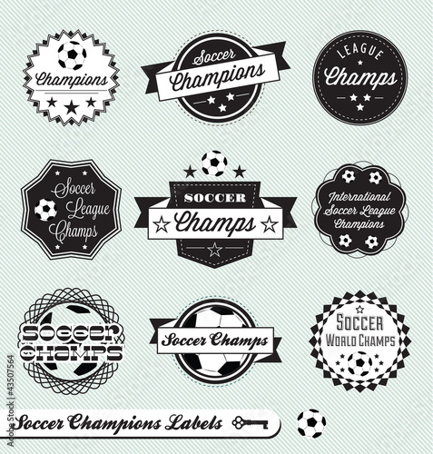 Vector Set: Soccer Champs Labels