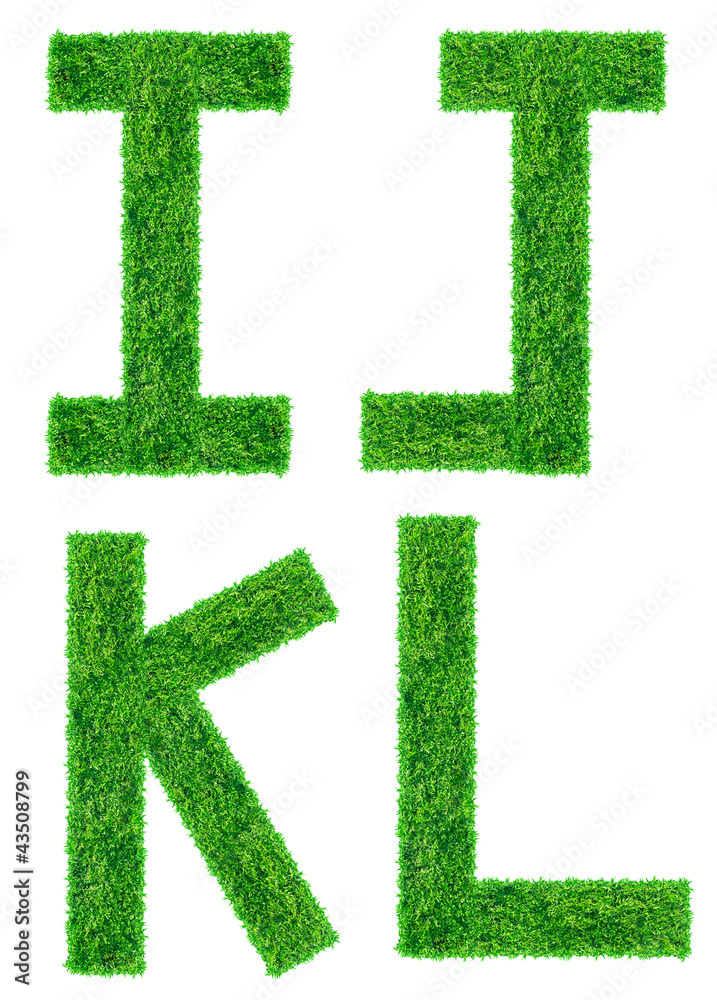 Green Grass Letter isolated (Save Path for design)