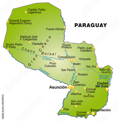 Inselkarte von Paraguay als Übersicht