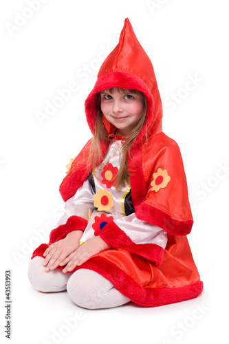 Girl in Little Red Riding Hood costume